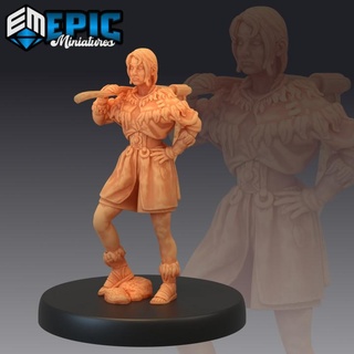 villager farmers daughter human character epic-miniatures fantasy medieval monster rpg warhammer sla enemy tabletop dungeon dnd pathfinder npc pre-supported supported pre 3d print model - Mito3D