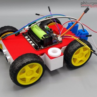 panbot Miguel dirigir RC coches coche vehiculo educación robot microbit autónomo robotbit 4 wheel tt motor 3d print model - Mito3D