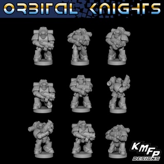 orbital knights - kit1 tactical troops 6-8mm kmfp designs Tabletop Characters & Creatures Sci-Fi Universe 40k epic knight space star war marine 6mm 3d print model - Mito3D
