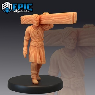 villager builder human character epic-miniatures fantasy medieval monster rpg warhammer sla enemy tabletop dungeon dnd pathfinder npc pre-supported supported pre 3d print model - Mito3D