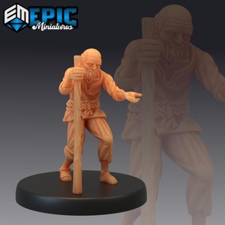 villager beggar human character epic-miniatures fantasy medieval monster rpg warhammer sla enemy tabletop dungeon dnd pathfinder npc pre-supported supported pre 3d print model - Mito3D