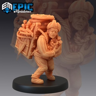 villager merchant human character epic-miniatures fantasy medieval monster rpg warhammer sla enemy tabletop dungeon dnd pathfinder npc pre-supported supported pre 3d print model - Mito3D