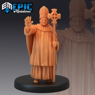 villager bishop human character epic-miniatures fantasy medieval monster rpg warhammer sla enemy tabletop dungeon dnd pathfinder npc pre-supported supported pre 3d print model - Mito3D