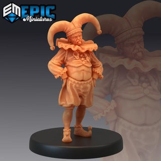 villager jester human character epic-miniatures fantasy medieval monster rpg warhammer sla enemy tabletop dungeon dnd pathfinder npc pre-supported supported pre 3d print model - Mito3D