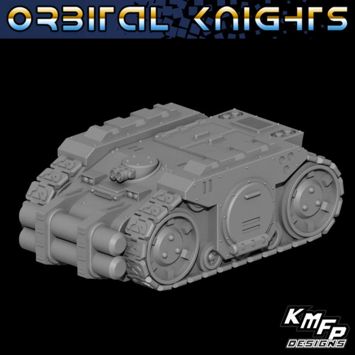 orbital şövalyeler kitv1 apc 6 8mm kmfp tasarımlar masaüstü karakterler yaratıklar Sci Fi Evren Araçlar makineler 40k epik şövalye Uzay star savaş deniz 6mm 3D print model - Mito3D