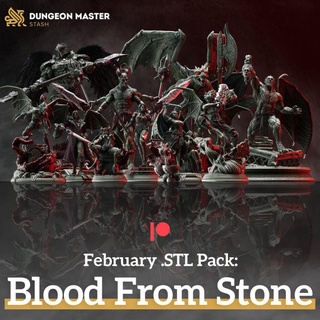 blood stone dm stash feb '22 bundle dm-stash Store fantasy undead monsters elemental campaign dnd group 32mm 75mm gargoyles vampires realscale truescale 3d print model - Mito3D