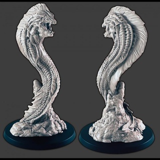 giant ancient eel support-free evan carothers Tabletop Characters & Creatures Fantasy Universe sea underwater 3d print model - Mito3D