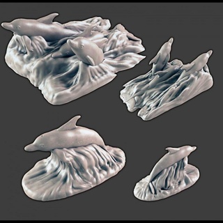dolphins support-free evan carothers Toys & Games Animal Creature Figures dolphin 3d print model - Mito3D