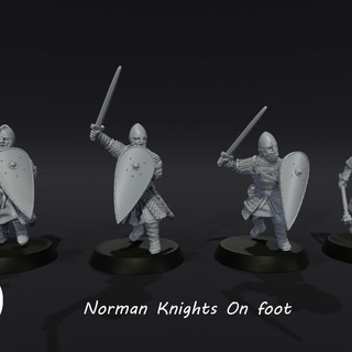 normand chevaliers pied 1 medbury miniatures table personnages créatures historique univers boutique saga mesbg cancer 3d print model - Mito3D