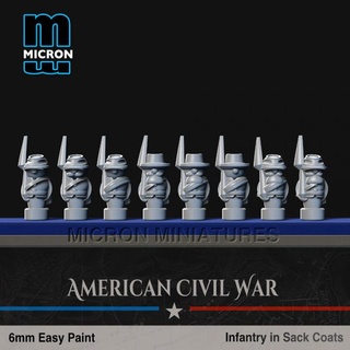 infantry sack coats micron miniatures Tabletop Characters & Creatures Historical Universe union 6mm confederate acw 3d print model - Mito3D
