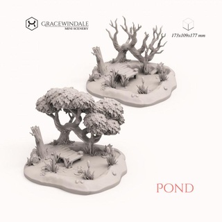 gölet Gracewindal mini manzara masaüstü 3D yazdırılabilir arazi fantezi orman destek ağaç sahne minyatür diyorama ağaçlar d 28mm dnd 32mm 3d print model - Mito3D