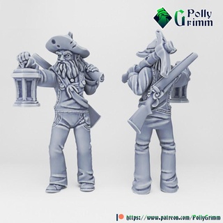 tabletop historic miniature wild west set prospector gold digger pollygrimm Tabletop Characters & Creatures Historical Universe fantasy game gun man mini old character boardgame lanter saloon cowboy western 3d print model - Mito3D