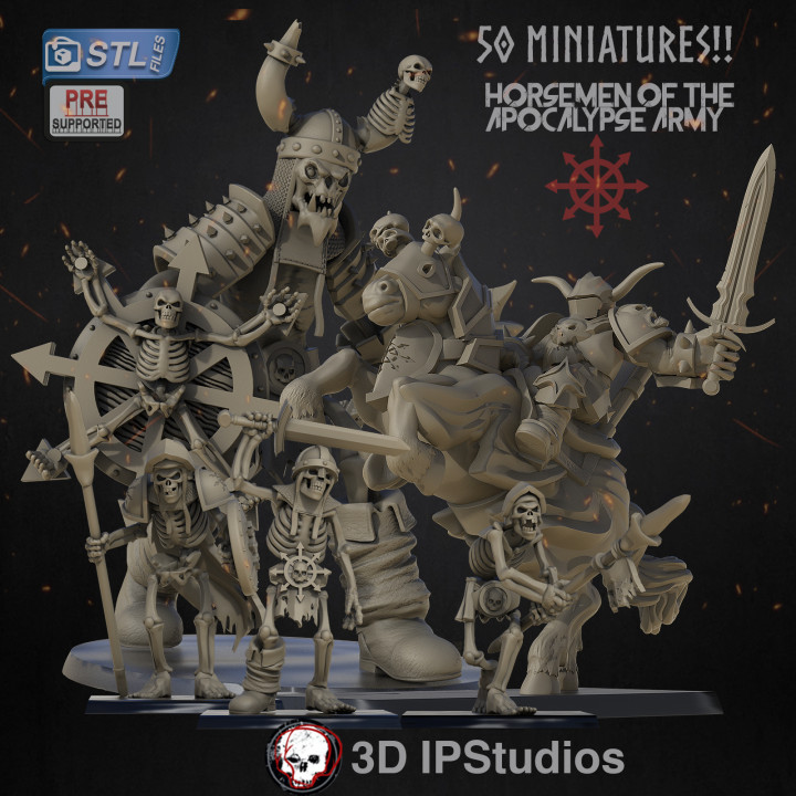 atlılar kıyamet Ordu Ismael fırıncı Garcia mağaza iskelet Warhammer minyatür 3dprint masa oyunu savaş kaos 32mm 3D print model - Mito3D