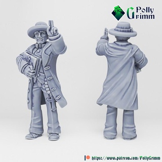 tabletop historic miniature wild west set priest pollygrimm Tabletop Characters & Creatures Historical Universe fantasy game mini character boardgame holy father saloon cowboy western 3d print model - Mito3D