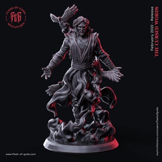 raven mage flesh gods crow fantasy rpg wizard villain evil dnd cleric sorcerer fleshofgods 3d print model - Mito3D