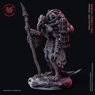 caminhando Corvo 01 carne Deuses criatura fantasia monstro Raven rpg dnd humanóide Kenku deuses carnais 3d print model - Mito3D