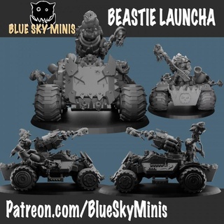 bête launcha bleu ciel minis table personnages créatures Sci univers Véhicules Machines boutique orc guerre marteau peindre miniature 3d print model - Mito3D