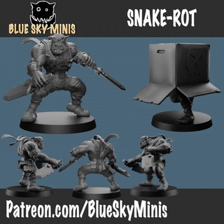 sneaky boss 'snake-rot' blue sky minis Tabletop Characters & Creatures Sci-Fi Universe Store metal orc table top war miniature gear hammer snake solid 32mm 3d print model - Mito3D