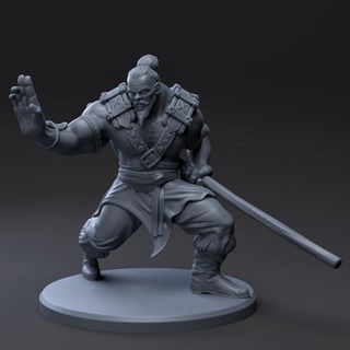 master warrior 3dprintingrealms Tabletop Characters & Creatures Fantasy Universe monk asian shaolin 3d print model - Mito3D
