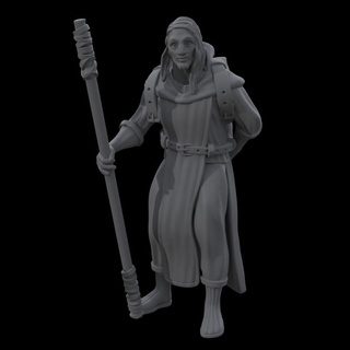 firbolg herbalist - average trading district yourneighborknight minis Tabletop Characters & Creatures Fantasy Universe bag staff cleric healer 3d print model - Mito3D