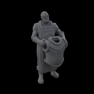 dwarf armorer - average trading district yourneighborknight minis Tabletop Characters & Creatures Fantasy Universe blacksmith smith tinkerer artificier 3d print model - Mito3D