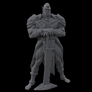 orc warrior - average trading district yourneighborknight minis Tabletop Characters & Creatures Fantasy Universe barbarian fighter greatsword henchman 3d print model - Mito3D