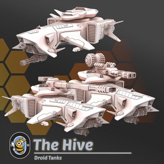 x-97a tiburon tank x-87a splenden transport presupported hivemind minis Tabletop Characters & Creatures Sci-Fi Universe Vehicles Machines devil fish head vehicle hammer cannon railgun tabletop ion greatergood 3d print model - Mito3D