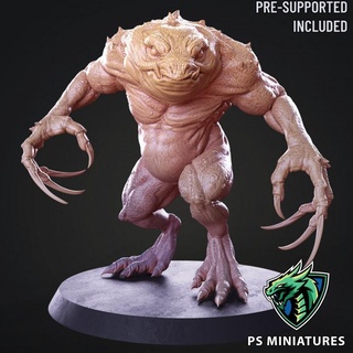 red slaad lizardman - pose 1 paul scott Store claw demon beast creature lizard monster reptile scale strong warrior crocodile large snake evil frog muscle dnd toad swamp 3d print model - Mito3D