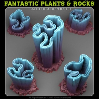 Aurora borealis coral fantástico plantas rocas Tienda mesa 3D imprimible terreno fantasía planta maceta rock emmanuel tribu Déjalo soportado 3d print model - Mito3D