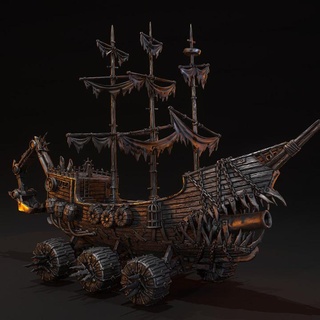 wurmbait iii - presupported dragon trappers lodge Tabletop Characters & Creatures Fantasy Universe Vehicles Machines 3D Printable Terrain boat dungeons mobile mount ship travel vehicle wheels wood rolling dune d&d dnd sail mimic mast shipmobile 3d print model - Mito3D