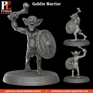 goblin warrior b pre-supported printed encounter Tabletop Characters & Creatures Fantasy Universe mini rpg miniature tabletop dnd goblins ttrpg 3d print model - Mito3D