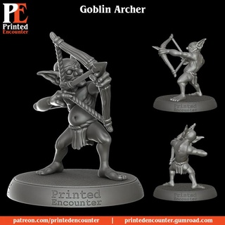 goblin archer pre-supported printed encounter Tabletop Characters & Creatures Fantasy Universe mini rpg miniature tabletop dnd goblins ttrpg 3d print model - Mito3D