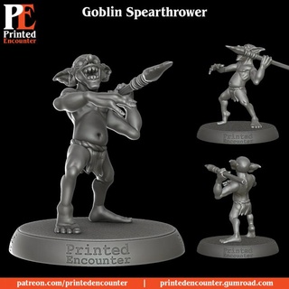 goblin lança pre supported impresso encontro tampo mesa personagens criaturas fantasia universo mini rpg miniatura dnd goblins ttrpg 3d print model - Mito3D