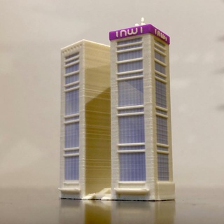 ikiz merkez casablanca Fas miniworld3d Afrika mimari bina kule Arapça dönüm noktası mimar gökdelen mini dünya kırmızı 3d print model - Mito3D