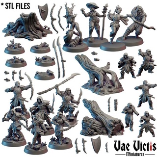 guardians woods complete collection pre-supported vae victis miniatures Tabletop Characters & Creatures Fantasy Universe Store 3D Printable Terrain fantasy forest hands modular rpg tree weapons tabletop elves ranger dnd bits pixie bases druid scatter dryad supported 3d print model - Mito3D
