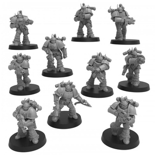 perfect sons machinekiller vets - presupported thatevilone Tabletop Characters & Creatures Sci-Fi Universe axe bolt children horus pistol space weapon grenade launcher power marine emperors combi heresy renegade traitor melta genewarrior 3d print model - Mito3D