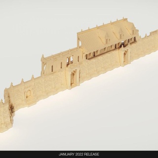 barenh le town defences - modular wonder worlds Tabletop 3D Printable Terrain Fantasy fantasy supportless scenery walls code2 3d print model - Mito3D