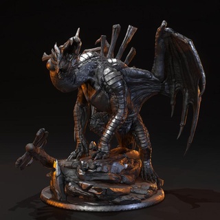 wild man melter - presupported dragon trappers lodge Tabletop Characters & Creatures Fantasy Universe beast boss creature desert fantasy mad sand flying dune d&d dnd winged wasteland wasted 3d print model - Mito3D