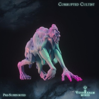 corrupted cultist voidrealm minis Tabletop Characters & Creatures Fantasy Universe Store beast horror monster miniature death cosmic kingdom tabletop cthulhu lovecraft bloodborne dnd mythos 38mm eldritch blasphemous voidrealms 3d print model - Mito3D