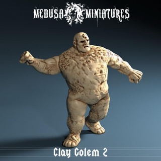 clay golem 2 medusa miniatures Tabletop Characters & Creatures Fantasy Universe dragons dungeons rpg wizard magic tabletop cleric pathfinder sorceror 3d print model - Mito3D