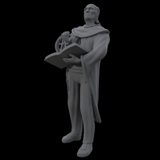 astronomer - average trading district yourneighborknight minis Tabletop Characters & Creatures Fantasy Universe book human nerd scientist 3d print model - Mito3D