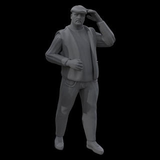 human driver standing - average trading district yourneighborknight minis Tabletop Characters & Creatures Fantasy Universe cart rider npc 3d print model - Mito3D