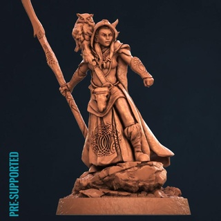 elf princess pre-supported print minis Tabletop Characters & Creatures Fantasy Universe archer forest warrior high elven woodland 3d print model - Mito3D