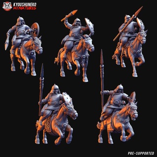 mongol lanceiros luz cavalaria kyoushuneko miniaturas tampo mesa personagens criaturas fantasia universo lança cavalo horda 3d print model - Mito3D