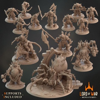 complete orcs army bundle presupported lord war miniatures Tabletop Characters & Creatures Fantasy Universe archer axe dragons dungeons fantasy modular roleplay rpg miniature weapons spider boardgame bow mace tabletop wargame lancer dnd warriors mountains bowman supported 3d print model - Mito3D