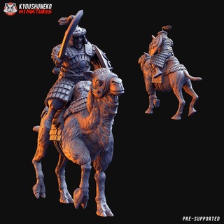 mongolo generale montato kyoushuneko miniature tavolo personaggi creature fantasia universo cammello cavaliere 3d print model - Mito3D