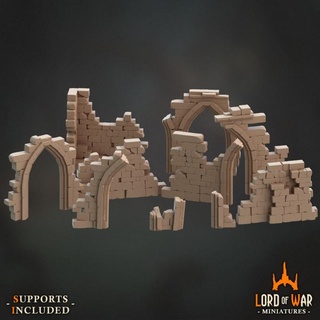 ruins wall pack decors presupported lord war miniatures Tabletop Characters & Creatures Fantasy Universe dragons dungeons fantasy roleplay rpg miniature boardgame tabletop wargame dnd bundle supported 3d print model - Mito3D
