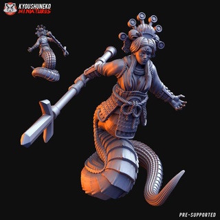 female naga warrior b kyoushuneko miniatures Tabletop Characters & Creatures Fantasy Universe 3d print model - Mito3D