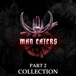 man eaters part 2 collection bestiarum miniatures fantasy horror monster rpg warhammer rider dnd bundle warriors nurgle tribe savage warband cannibals canibals maneaters 3d print model - Mito3D