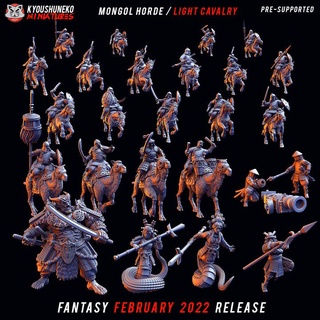 february 2022 fantasy release kyoushuneko miniatures Tabletop Characters & Creatures Fantasy Universe Store japanese oni mongol 3d print model - Mito3D